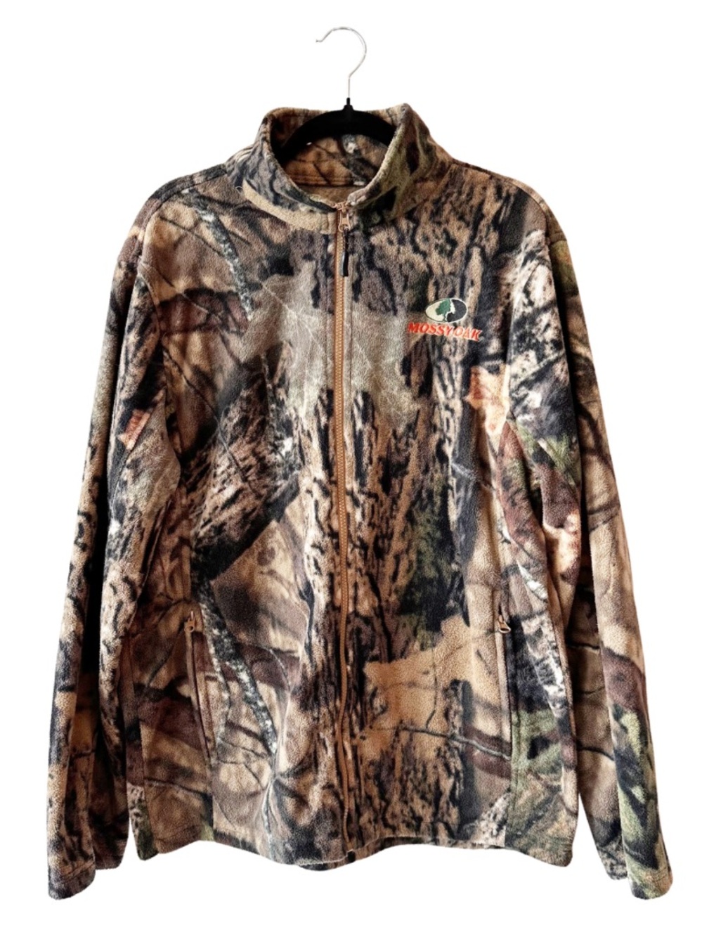 Mossy Oak Zip Up Fleece Jacket Camo Camouflage Hunting Coat Men's Size M Medium